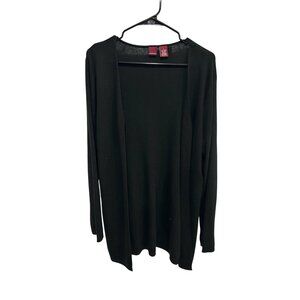 Merona Womens Black Open-Front Cardigan Sweater Size Large Minimalist Classic